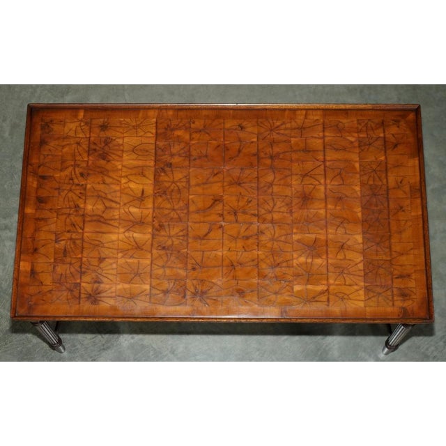 Antique Regency Oyster Laburnum Wood Style Coffee Table, 1920s For Sale - Image 4 of 18