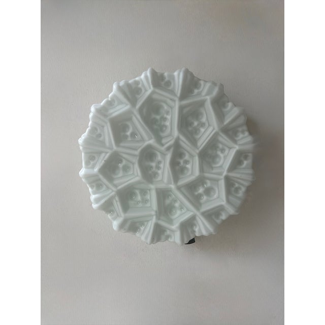 White Vintage Opaline Glass Wall Sconces, Sweden, 1960, Set of 2 For Sale - Image 8 of 9