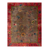 Wonderful Gray Background Antique Classic Floral Chinese Art Deco Rug For Sale