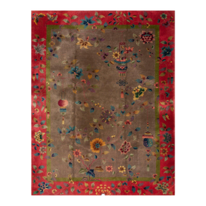 Wonderful Gray Background Antique Classic Floral Chinese Art Deco Rug
