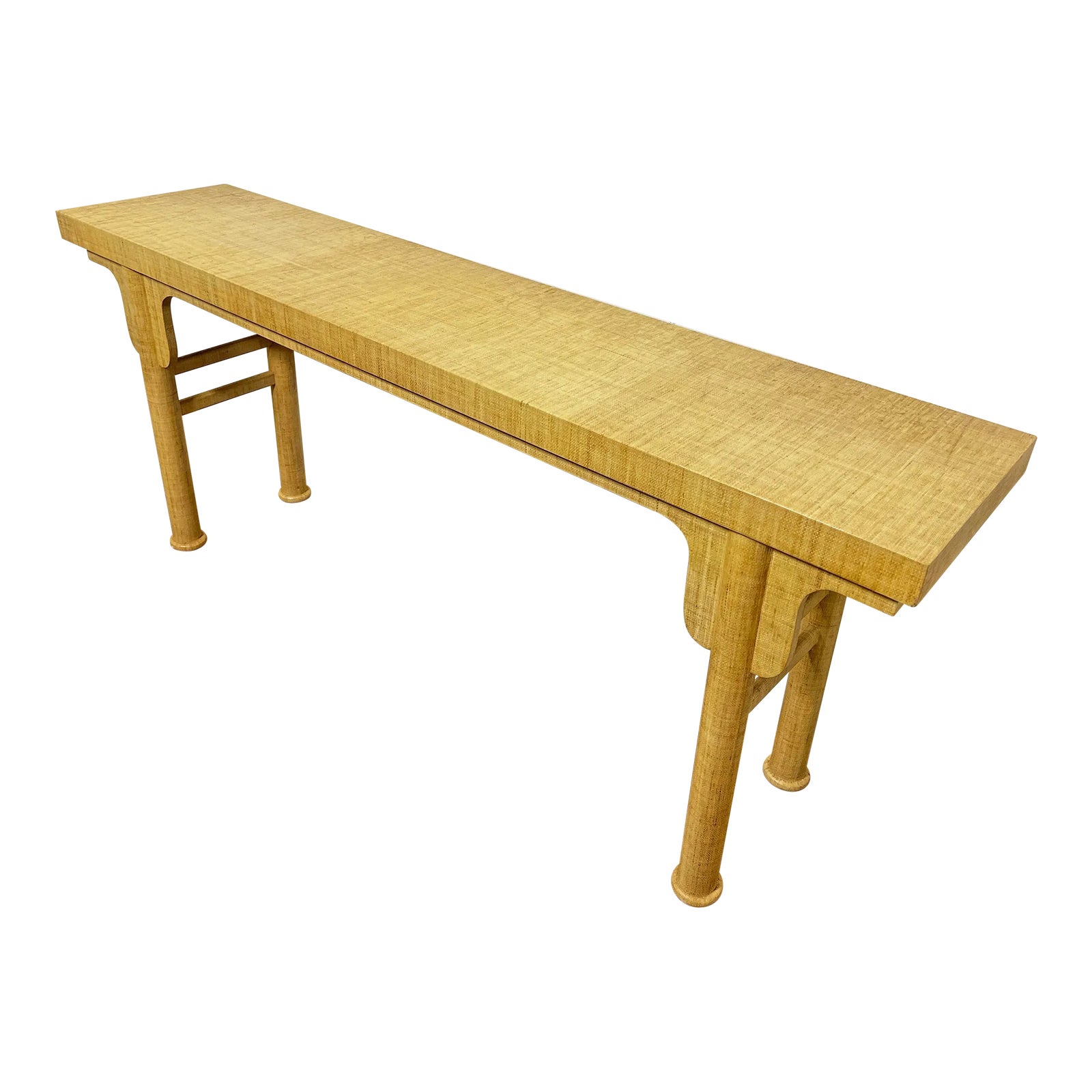 C.1970s Asian Style Linen Wrapped Console Table | Chairish