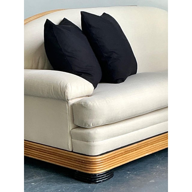 Vintage Stacked Reed Arched Sofa For Sale - Image 11 of 18
