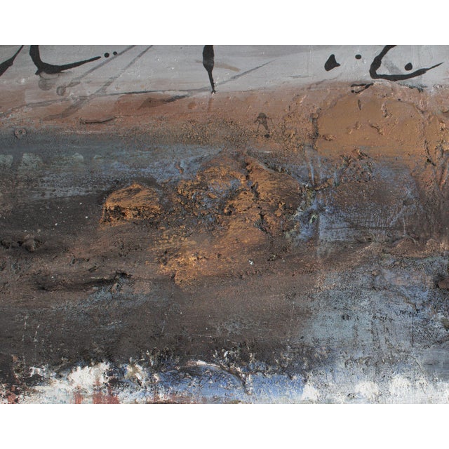 Copper 1991 “Sand Symphony Vii” Mixed Media Painting by Juliet Holland For Sale - Image 8 of 10