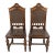 Pair of Early 20th Century Jacobean / Henry II Revival Tooled Leather Dining Side Chairs For Sale