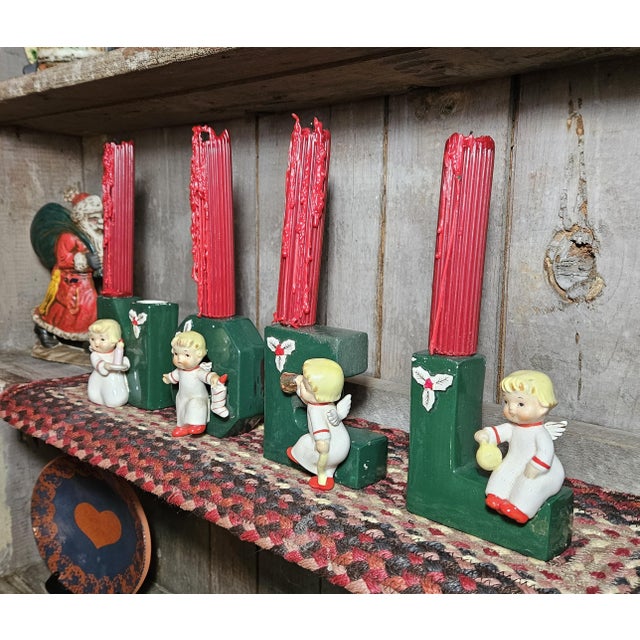 1950s 1956 Napco Noel Set of Vases and Candle Holders in Original Box For Sale - Image 5 of 18