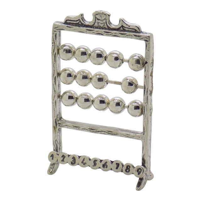 Vintage Italian Handmade Genuine Silver Abacus Large Miniature Figurine, Made in Arezzo (Tuscany, Italy) For Sale