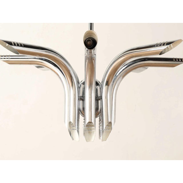 1980s Italian Chrome “Pipe” Chandelier by Goffredo Reggiani For Sale - Image 10 of 12