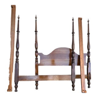 Kindel Grand Rapids Fruitwood Four Poster Bed - Full Size - Vintage Circa 1950s For Sale