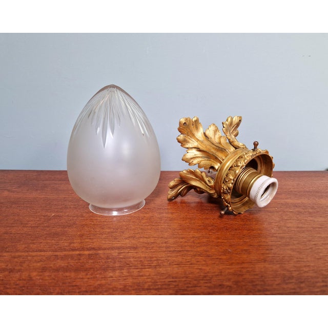 Ceiling Lamp in Gilded Bronze and Crystal, Early 20th Century For Sale - Image 12 of 16