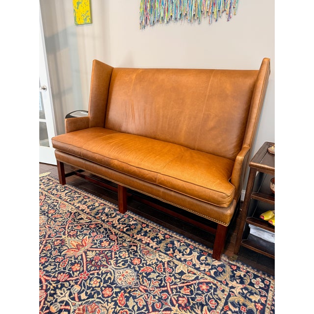 Hickory Chair Farm Wing Settee For Sale - Image 9 of 13