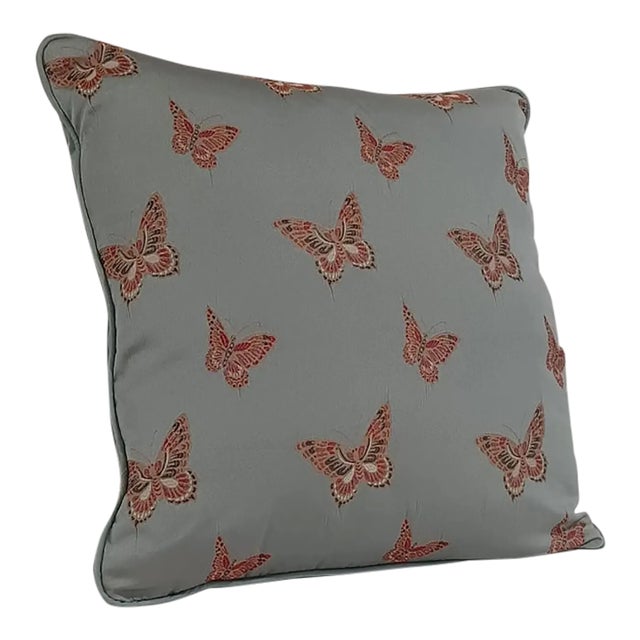 Butterfly Embroidery Down Filled Pillow For Sale