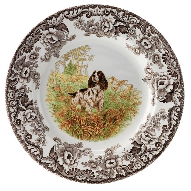 English Spode Woodland Dogs Dinner Plate 10.5", English Springer Spaniel For Sale - Image 3 of 3