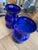 Modern Large Striking Cobalt Blue Glass Candle Hurricanes or Vases- A Pair For Sale - Image 3 of 7