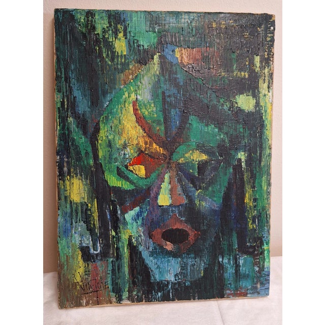 1970s Vim Jole, Mask, 1970s, Oil on Canvas For Sale - Image 5 of 5