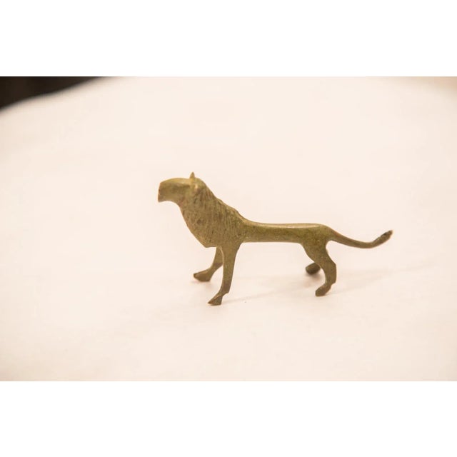 African Vintage Large Male Lion Bronze Gold Weight For Sale - Image 3 of 5