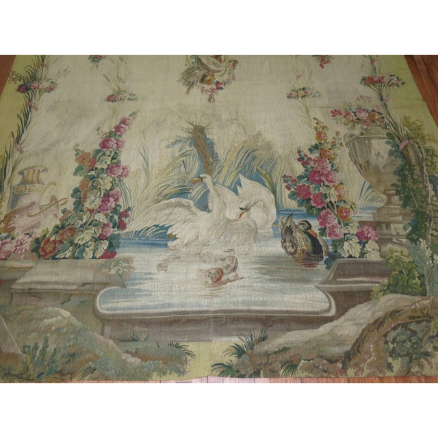 Swans Ducks 18th Century Aubusson French Tapestry Panel For Sale In New York - Image 6 of 6