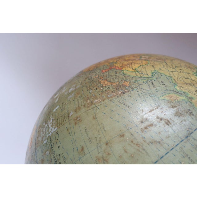 Vintage French Modern Illuminated Glass Globe Terrestre by Girard Et Barrère For Sale - Image 10 of 12