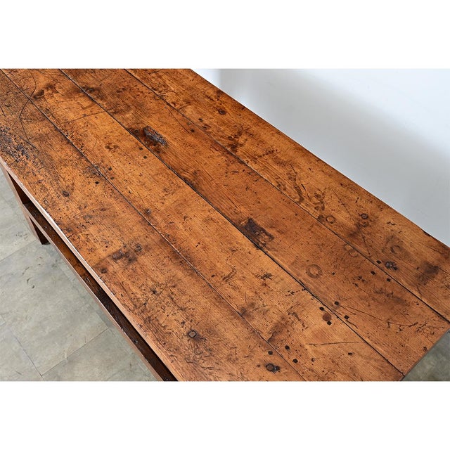 Brown French 19th Century Solid Oak Workbench For Sale - Image 8 of 12