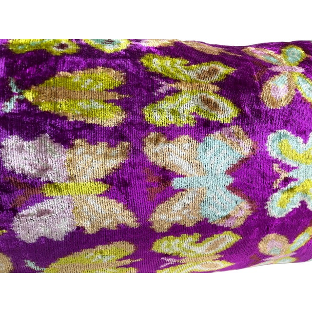 Velvet Ikat Cushion Cover With Butterfly Design For Sale - Image 10 of 10