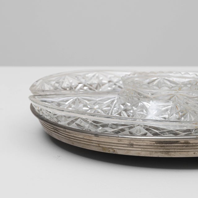 20th Century French Crystal Serving Dish On Silver Base For Sale - Image 14 of 18