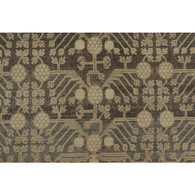 Antique Distressed Khotan Runner With Pomegranates & Vinery in Green - Rug & Kilim For Sale In New York - Image 6 of 9