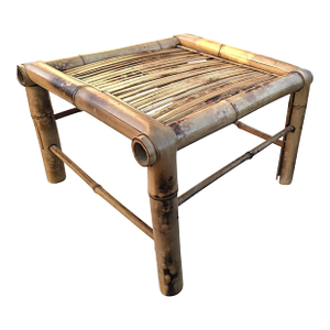 Vintage 1970’s Square Shaped Scorched Bamboo Plant Stand