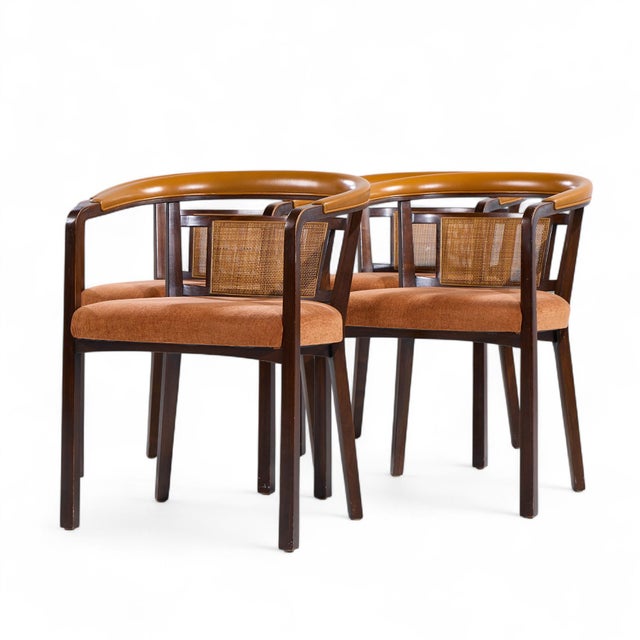 Mid-Century Modern Edward Wormley for Dunbar Mahogany and Cane Dining Chairs - Set of 4 For Sale - Image 3 of 13