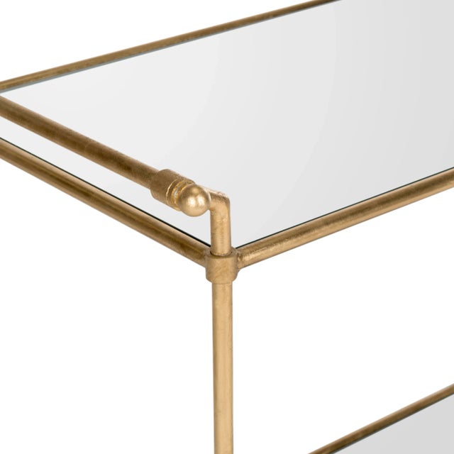 Modern Richardson Bar Cart in Gold For Sale - Image 3 of 5