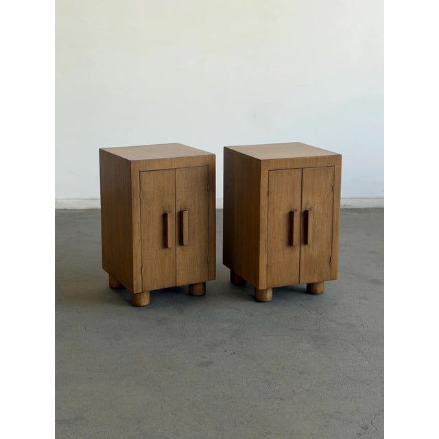Tan Vintage White Oak Modernist Nightstands - Pair For Sale - Image 8 of 12