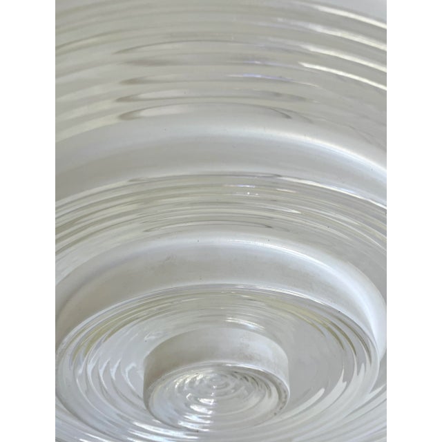 1950's Art Deco Schoolhouse Style Frosted Glass Pendant Shade For Sale In Los Angeles - Image 6 of 11