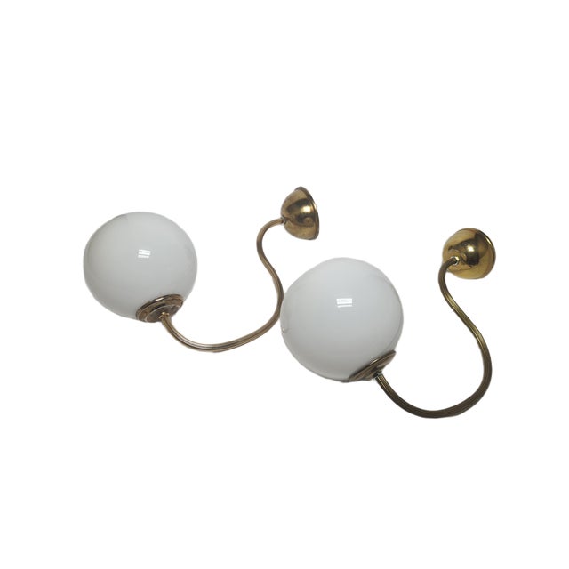 White Vintage Art Deco Sconces, Poland, 1950s, Set of 2 For Sale - Image 8 of 12