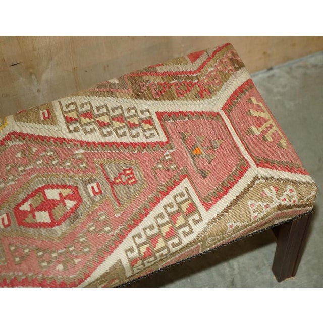Textile Victorian Style Kilim Bench For Sale - Image 7 of 15