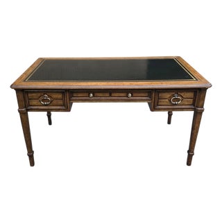 Vintage Hollywood Regency Sligh Lowry Leather Top Writing Desk For Sale