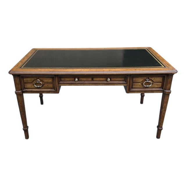 Vintage Hollywood Regency Sligh Lowry Leather Top Writing Desk For Sale