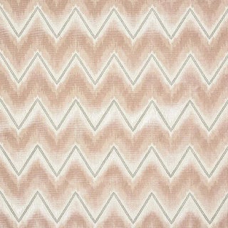 Schumacher Chevron Velvet Fabric in Blush For Sale