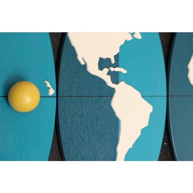 Mid Century Modern Art Abstract World Map Witco Wall Sculpture Painting For Sale In Los Angeles - Image 6 of 10