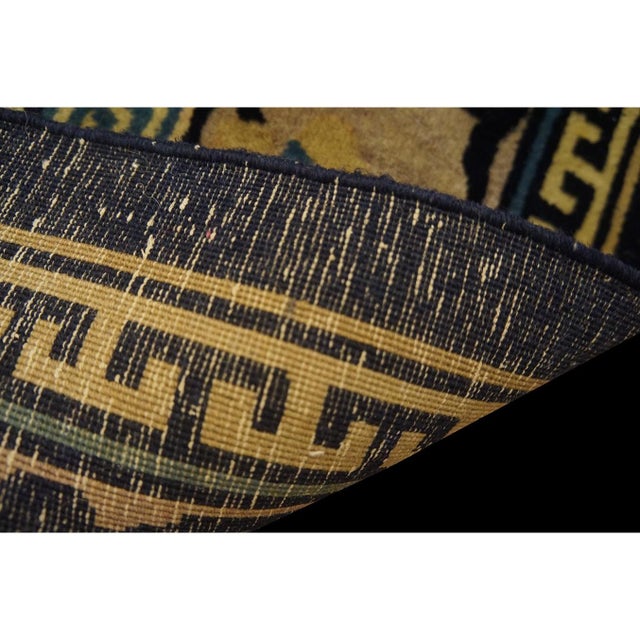 Beige 1920s Beige Geometric Antique Chinese Peking Hand Knotted Rug 11'6" X 14'9" For Sale - Image 8 of 9