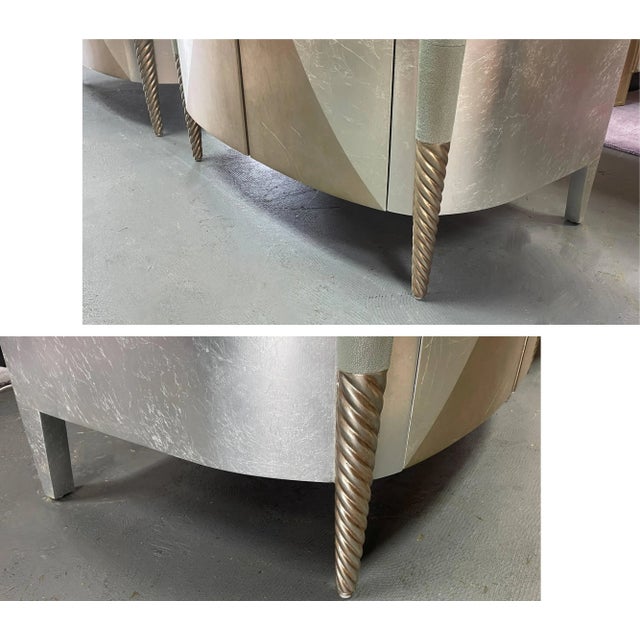 Art Deco Silver Leaf and Shagreen Chests - a Pair For Sale - Image 9 of 13