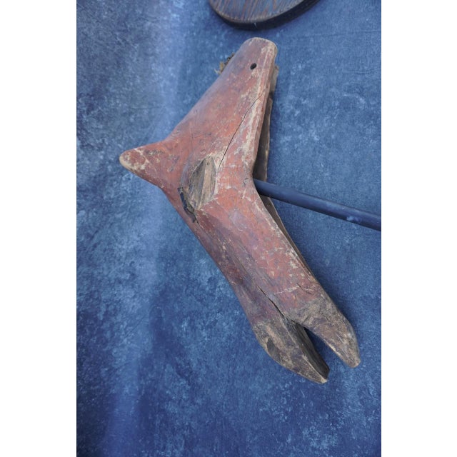 Wood Late 19th Century Folk Art Carved Wooden Horse Head For Sale - Image 7 of 7
