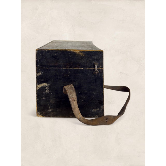 Antique English Pine Angler’s Fishing Tackle Box With Leather Strap, Circa 1920 For Sale - Image 4 of 9