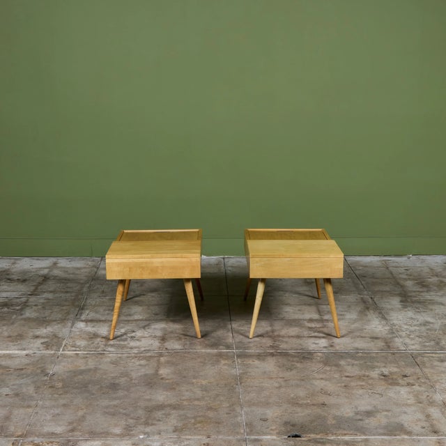 Tan Pair of John Keal Side Tables for Brown Saltman For Sale - Image 8 of 18