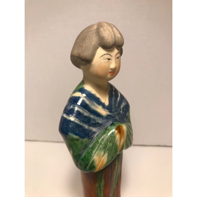 Vintage Tang Style Chinese Pottery Figurine of a Court Lady For Sale In Los Angeles - Image 6 of 8