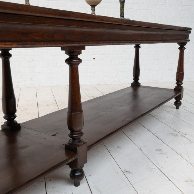 Large Vintage Oak Drapers Table, 1920 For Sale - Image 11 of 14