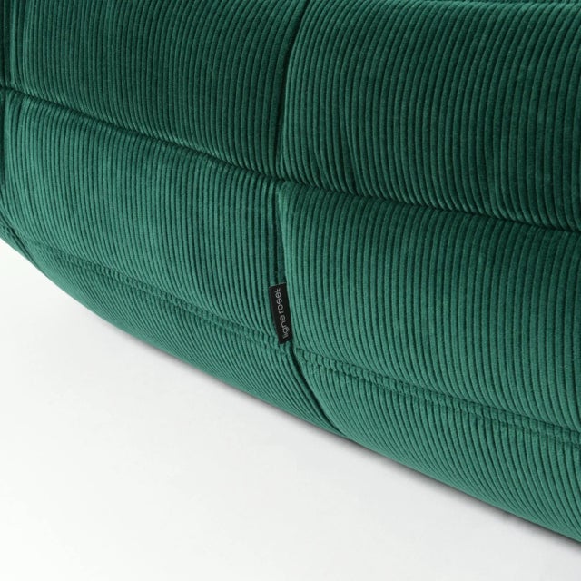 Vintage Ligne Roset Togo 3-Piece Lounge in Emerald Corduroy - Restored For Sale - Image 11 of 18