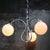 French Art Deco Nickel-Plated 3-Arm Chandelier with White Opaline Glass Globes For Sale - Image 9 of 10
