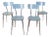 Vintage Chairs with Light Blue Formica Seat and Backrest, 1960s, Set of 4 For Sale