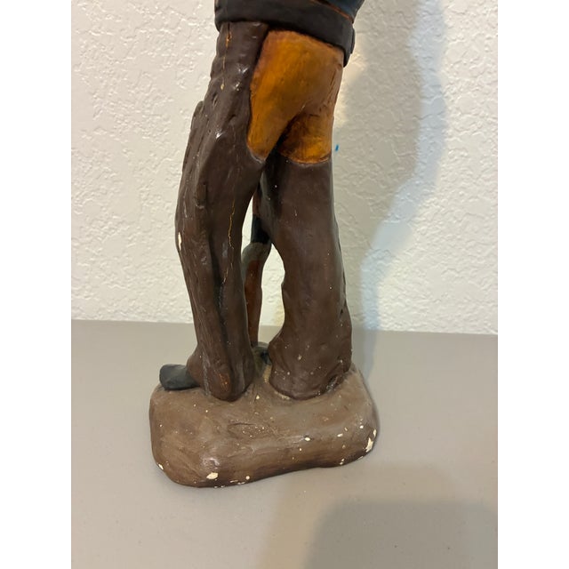 Blue Vintage Western Cowboy Figurine Statue For Sale - Image 8 of 13