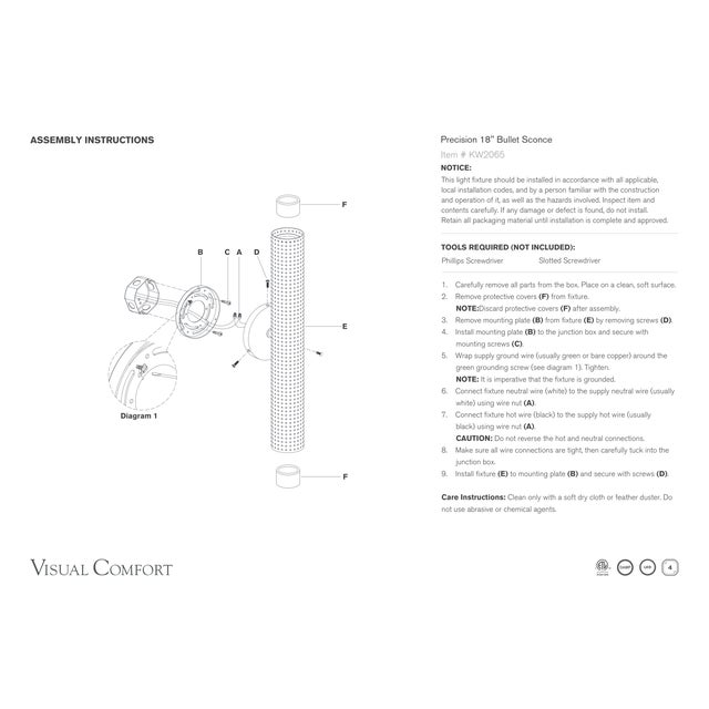 Kelly Wearstler for Visual Comfort Signature Precision 18" Bullet Sconce in Bronze with White Glass For Sale In Houston - Image 6 of 6