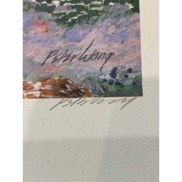 Traditional Vintage 1990s Lithograph Titled, "Birch Grove", Signed by Artist Peter Wong For Sale - Image 3 of 13