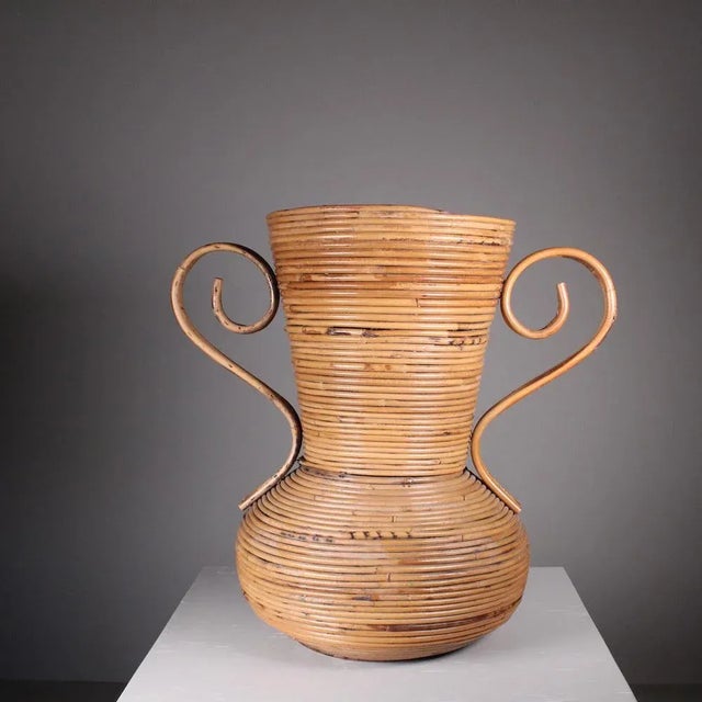 Rattan Amphora Vase from Vivai del Sud For Sale - Image 3 of 11
